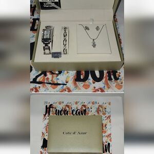 Cote d’ Azur Vintage Silver Tone Clear Stones Jewelry Set $90 - New Old Stock